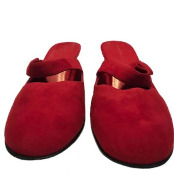 NATURALIZER - Women’s Red Suede Leather Mary Jane Mule Slides Pump - Size 8M - Picture 12 of 15